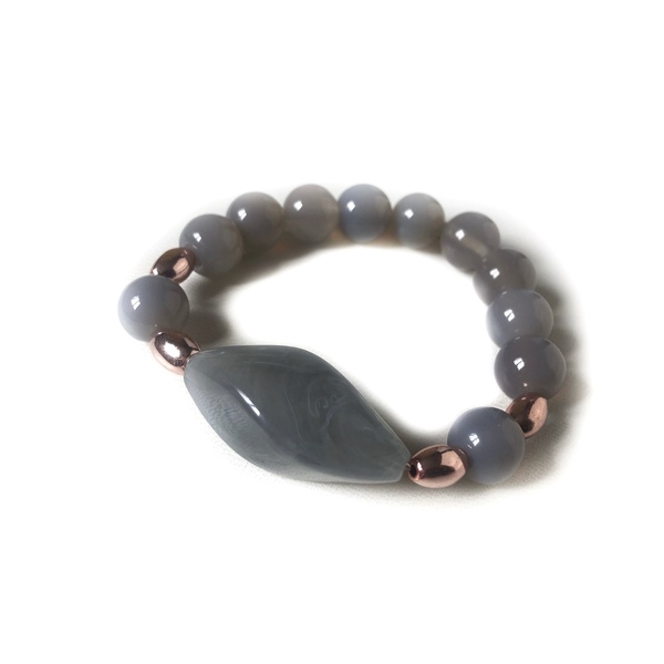 Gray Agate bracelet - ημιπολύτιμες πέτρες, χεριού
