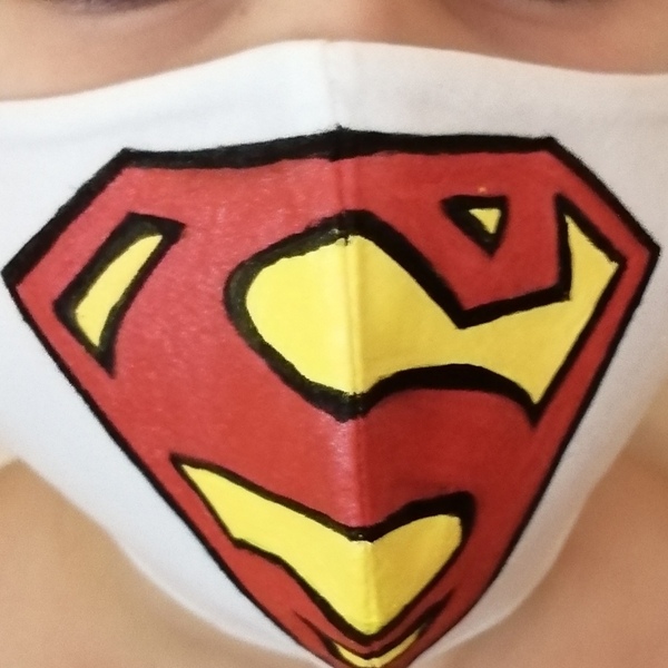 Παιδική μάσκα προστασίας ζωγραφισμένη Superman - αγόρι, για παιδιά, μάσκα προσώπου - 3