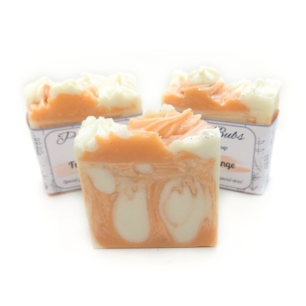 Χειροποίητο σαπούνι Fresh Orange με οργανικά έλαια και βούτυρα - 110γρ. - δώρο, χειροποίητα, σαπούνια, χεριού, αρωματικό σαπούνι - 2
