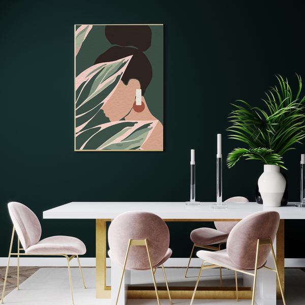 μοντέρνα αφίσα χωρίς κάδρο| γυναίκα με φυτά | 50x70cm - αφίσες - 3