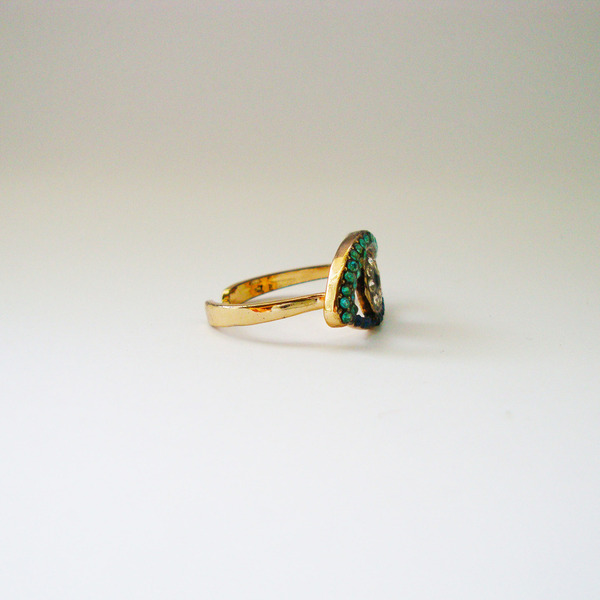 Δαχτυλίδι ματάκι σε χρυσό χρώμα - ορείχαλκος, μικρά, επιροδιωμένα, αυξομειούμενα, φθηνά - 3