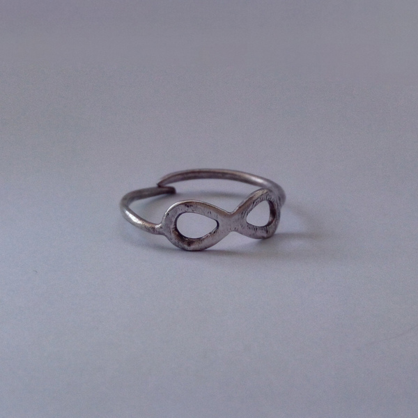Επάργυρο χειροποίητο δαχτυλίδι άπειρο - επάργυρα, άπειρο, μικρά, μπρούντζος, αυξομειούμενα, φθηνά - 3