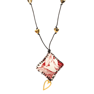 Kathrin necklace - ημιπολύτιμες πέτρες, καρδιά, μακριά, boho, ροζάριο