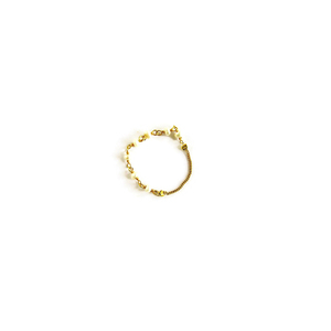 Xειροποίητο δαχτυλίδι «white rozario pearl chain» από λεπτή αλυσίδα ροζάριο. - ασήμι, μαργαριτάρι, επιχρυσωμένα, βεράκια, σταθερά - 3