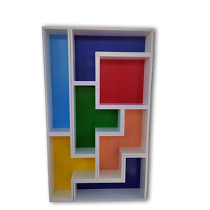 Βιβλιοθήκη Tetris απο ξύλο μελαμίνης 130 X 80 X 15 (Ύψος-Πλάτος-Βάθος) - ξύλο, οργάνωση & αποθήκευση