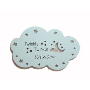 Χειροποίητο ξύλινο φωτιστικό συννεφάκι "Little Star" - παιδικά φωτιστικά, βρεφικά