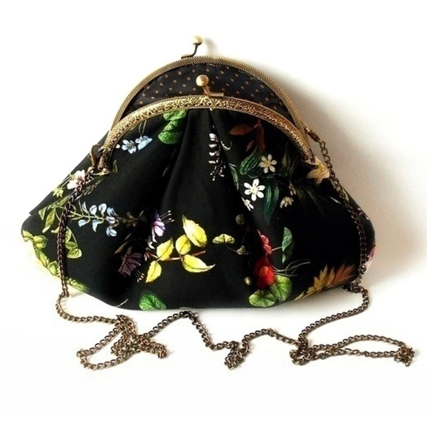 Clutch τσάντα -Η νύχτα με τα λουλούδια - - ύφασμα, clutch, χιαστί, all day, μικρές
