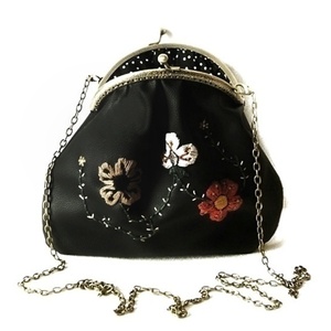 Clutch κεντημένη τσάντα - Το συμπόσιο των λουλουδιών- - ύφασμα, κεντητά, clutch, χιαστί, all day