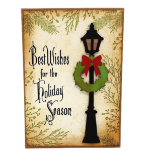 Ευχετήρια Κάρτα Χριστουγέννων - Street Lamp - χριστουγεννιάτικο, κάρτα ευχών, διακοσμητικά, χριστουγεννιάτικα δώρα, ευχετήριες κάρτες