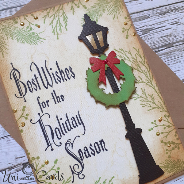 Ευχετήρια Κάρτα Χριστουγέννων - Street Lamp - χριστουγεννιάτικο, κάρτα ευχών, διακοσμητικά, χριστουγεννιάτικα δώρα, ευχετήριες κάρτες - 3