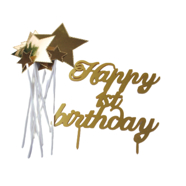 Cake topper Happy 1st birthday and love you to the moon and back - διακοσμητικά, αγόρι, αστέρι - 2