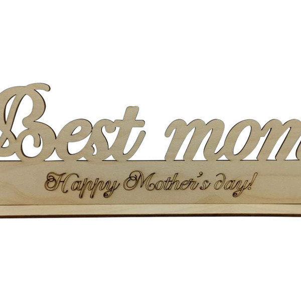 Ξύλινο σταντ " best mom" . - μαμά, διακοσμητικά, γιορτή της μητέρας