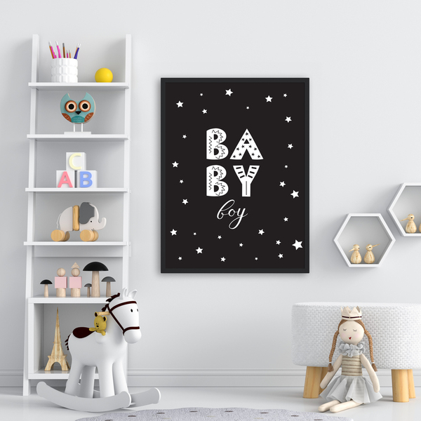 "Μωρό Αγοράκι" Μαυρόασπρο Ξύλινο Καδράκι|Νεογέννητο Αγοράκι|21x30εκ. - πίνακες & κάδρα, αγόρι, δώρα για βάπτιση, δώρο γέννησης, παιδικά κάδρα - 2