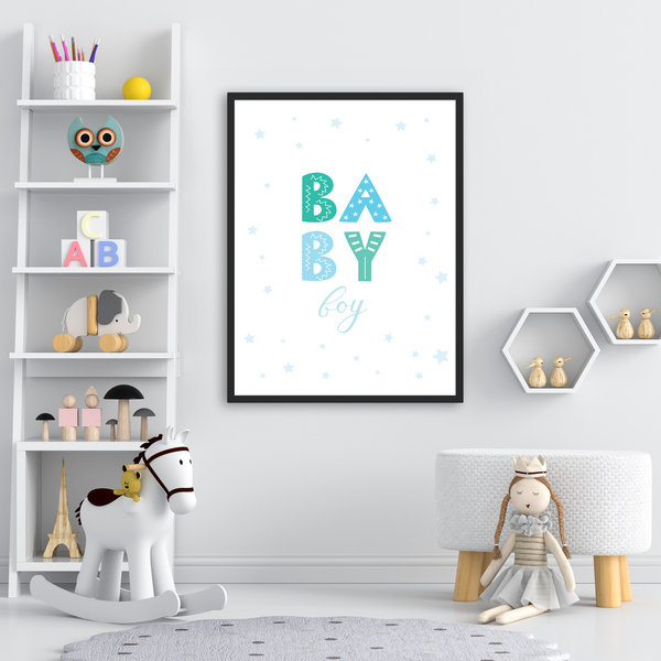 "Μωρό Αγοράκι" Ξύλινο Παιδικό Kαδράκι Νεογέννητο Αγόρι|Διακόσμηση παιδικού δωματίου - πίνακες & κάδρα, αγόρι, δώρα για βάπτιση, δώρο γέννησης, παιδικά κάδρα - 2