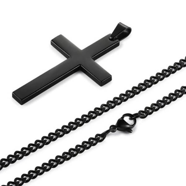 Αντρικό ατσάλινο κολιέ - Men steel cross - σταυρός, ατσάλι, σταυροί, ανδρικά κολιέ - 3