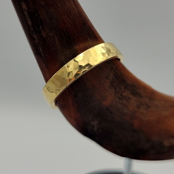 Κλασικό σφυρήλατο επιχρυσωμένο 18K δαχτυλίδι από ασήμι 925 - επιχρυσωμένα, ασήμι 925, βεράκια, σταθερά - 5