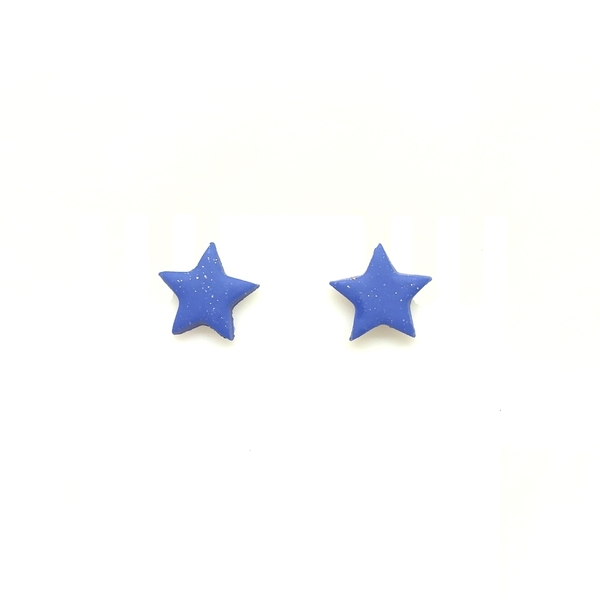 Mini Stars - Σκουλαρίκια από πολυμερή πηλό - αστέρι, πηλός, καρφωτά, μικρά