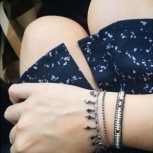 Falling stars bracelet, βραχιόλι με αστέρια από αιματίτη - αστέρι, αιματίτης, χεριού, αυξομειούμενα - 5