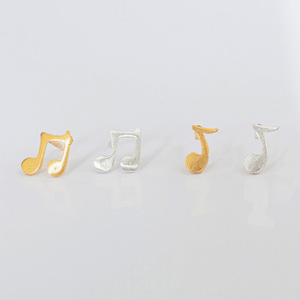 tiny music earrings - ασήμι, καρφωτά, μικρά, φθηνά