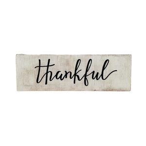 "thankful" - Ξύλινη διακοσμητική πινακίδα 10 × 30 εκ - πίνακες & κάδρα, ξύλινα διακοσμητικά, ξύλινα διακοσμητικά τοίχου