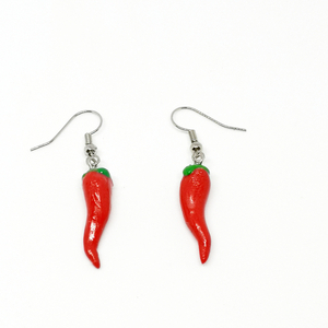 Σκουλαρίκια hot πιπεριές - γυναικεία, πηλός, κρεμαστά, φθηνά - 2