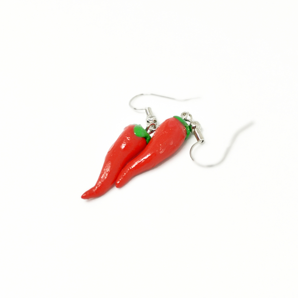Σκουλαρίκια hot πιπεριές - γυναικεία, πηλός, κρεμαστά, φθηνά - 3