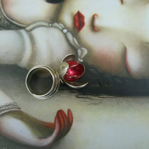 Ασημένιο δαχτυλίδι "Μπουμπούκι" σε 2 χρώματα - ασήμι, ασήμι 925, αγάπη, σταθερά, μεγάλα - 3