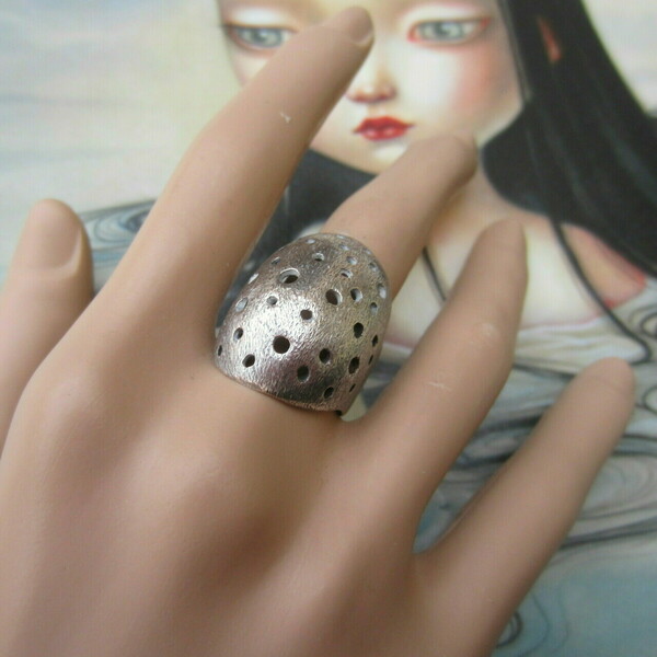 Εντυπωσιακό ασημένιο δαχτυλίδι - ασήμι, ασήμι 925, δώρο, μεγάλα, αυξομειούμενα - 2
