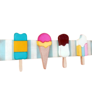 Κρεμάστρα τοίχου "Ice Cream"! - ζωγραφισμένα στο χέρι, παγωτό, κρεμάστρες