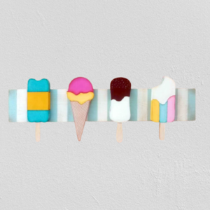 Κρεμάστρα τοίχου "Ice Cream"! - ζωγραφισμένα στο χέρι, παγωτό, κρεμάστρες - 2
