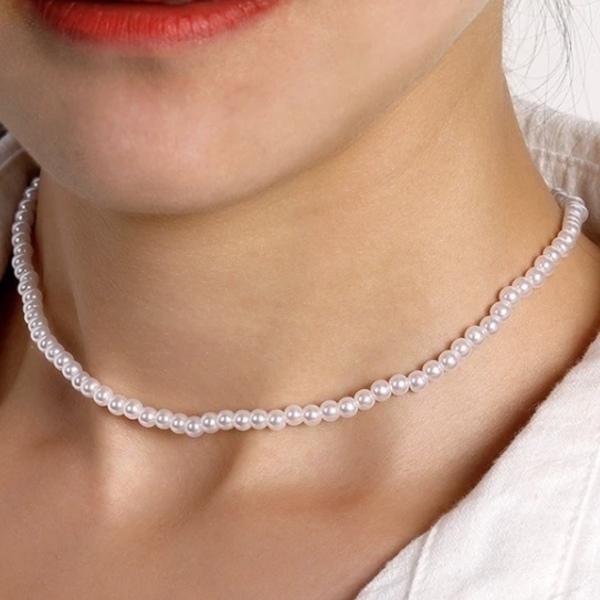 Κολιέ με περλες - Simply pearl - τσόκερ, κοντά, πέρλες, φθηνά - 2