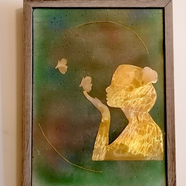 Χειροποίητο Κάδρο "Το Κορίτσι" από μέταλλο - πίνακες & κάδρα, χειροποίητα