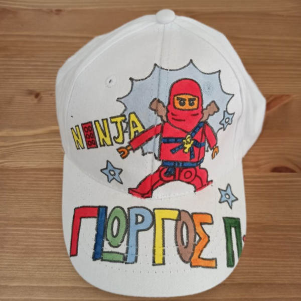 παιδικό καπέλο jockey με όνομα και θέμα ninja ( νίντζα ) - καπέλα - 2