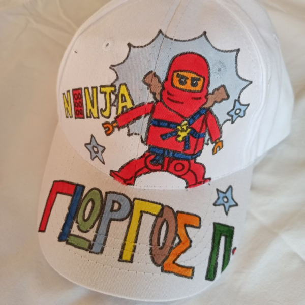 παιδικό καπέλο jockey με όνομα και θέμα ninja ( νίντζα ) - καπέλα - 4