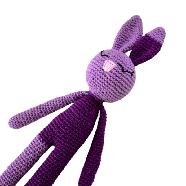 Purple Bunny Set - λούτρινα, λαγουδάκι, amigurumi - 2
