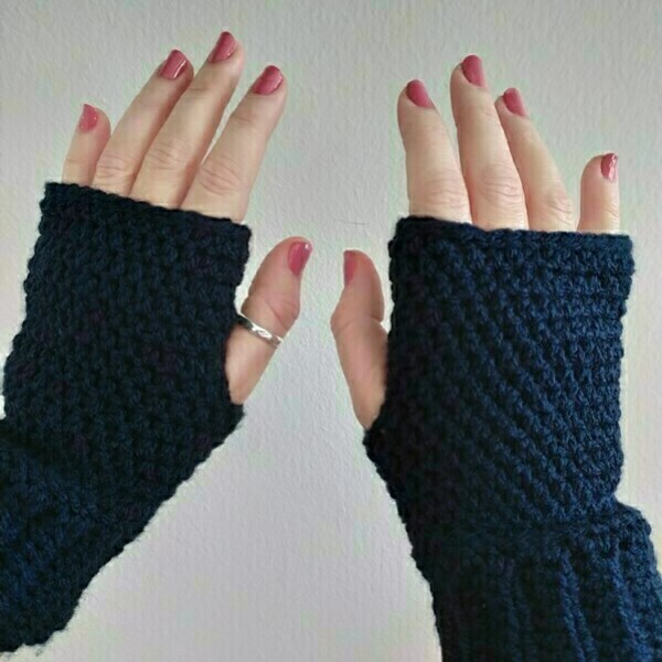 Χειροποίητα πλεκτά γάντια χωρίς δάκτυλα - ακρυλικό, πλεκτά - 2