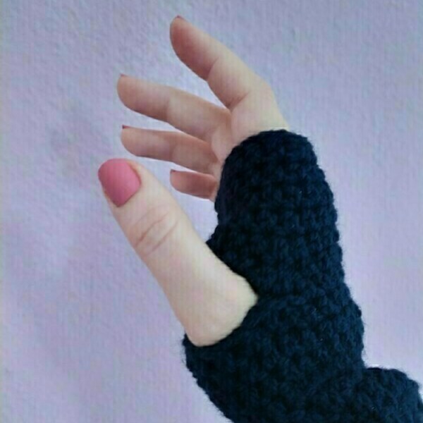 Χειροποίητα πλεκτά γάντια χωρίς δάκτυλα - ακρυλικό, πλεκτά - 3