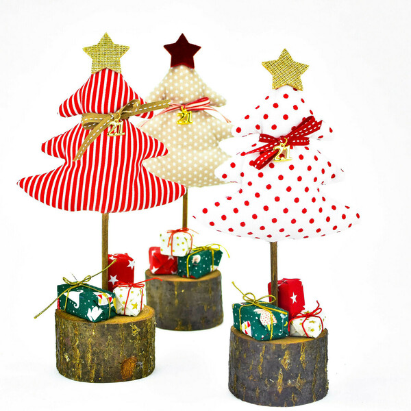 Δεντράκι με δώρα - γούρι - ύφασμα, δώρο, χριστουγεννιάτικο δέντρο, διακοσμητικά