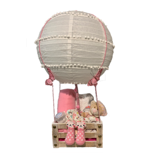 Χειροποίητο Επιτραπέζιο Φωτιστικό Αερόστατο Παιδικού Δωματίου Με Σετ Δώρου Για Νεογέννητο Κορίτσι - κορίτσι, αγόρι, σετ δώρου, αερόστατο, παιδικά φωτιστικά
