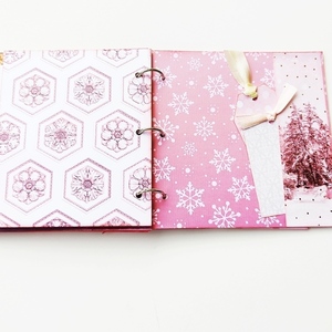 Χριστουγεννιάτικο ροζ άλμπουμ για φωτογραφίες - δώρο, χριστουγεννιάτικο, άλμπουμ, πρωτότυπα δώρα, scrapbooking - 4
