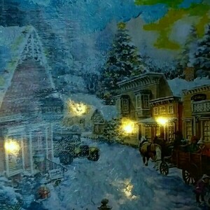 Φωτιζόμενο χριστουγεννιάτικο καδράκι σε καμβά 24 χ 30 εκατοστά - πίνακες & κάδρα, σπίτι, διακοσμητικά, χριστούγεννα - 2