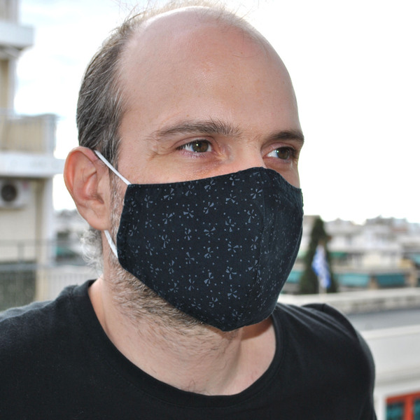 Μάσκα προστασίας μαύρη με πιτσιλιές - γυναικεία, ανδρικά, μάσκες προσώπου - 3