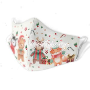 Σετ από 2 υφασμάτινες μάσκες με χριστουγεννιάτικο μοτίβο(christmas) - ύφασμα, χριστουγεννιάτικο, χριστουγεννιάτικα δώρα, μάσκες προσώπου