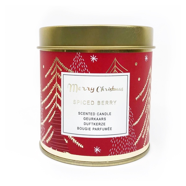 Χριστουγεννιάτικο αρωματικό κερί σε μεταλλικό κουτί - Spiced berry - δώρο, αρωματικά κεριά, αρωματικό, χριστουγεννιάτικα δώρα, κεριά