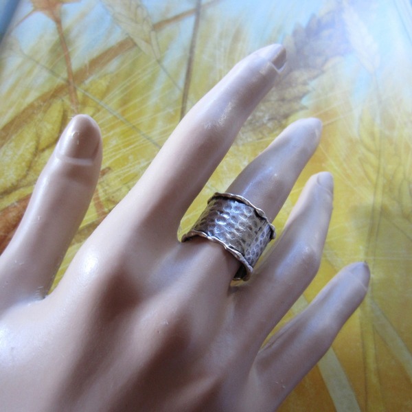 Πλατύ μπρούντζινο αυξομοιούμενο δαχτυλίδι επίχρυσο ή επάργυρο - επιχρυσωμένα, επάργυρα, μπρούντζος, μεγάλα, αυξομειούμενα - 3