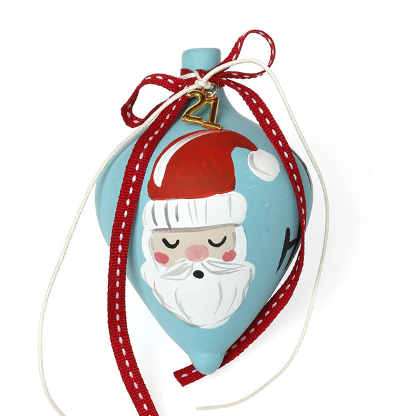 Κεραμική χριστουγεννιάτικη σβούρα-γούρι - διακόσμηση, πηλός, χριστουγεννιάτικα δώρα, άγιος βασίλης, γούρια
