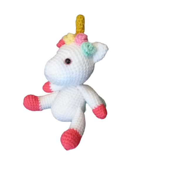 Φτερωτός μονόκερος amigurumi - λούτρινα, amigurumi, μονόκερος, κορίτσι, γενέθλια - 3
