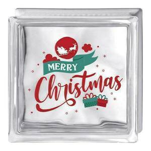 Χριστουγεννιάτικο υαλότουβλο φωτιστικό - χριστουγεννιάτικο, διακοσμητικά, χριστουγεννιάτικα δώρα, παιδικά φωτιστικά