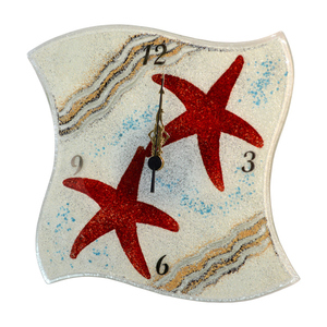 Γυάλινο Ρολόι Τοίχου 25χ25χ4 - amythito 053312.460 - γυαλί, διακόσμηση, τοίχου