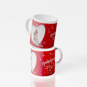 Χριστουγεννιάτικη Κούπα Ερωτευμένων Κόκκινη - πορσελάνη, επέτειος, χριστουγεννιάτικα δώρα, κούπες & φλυτζάνια